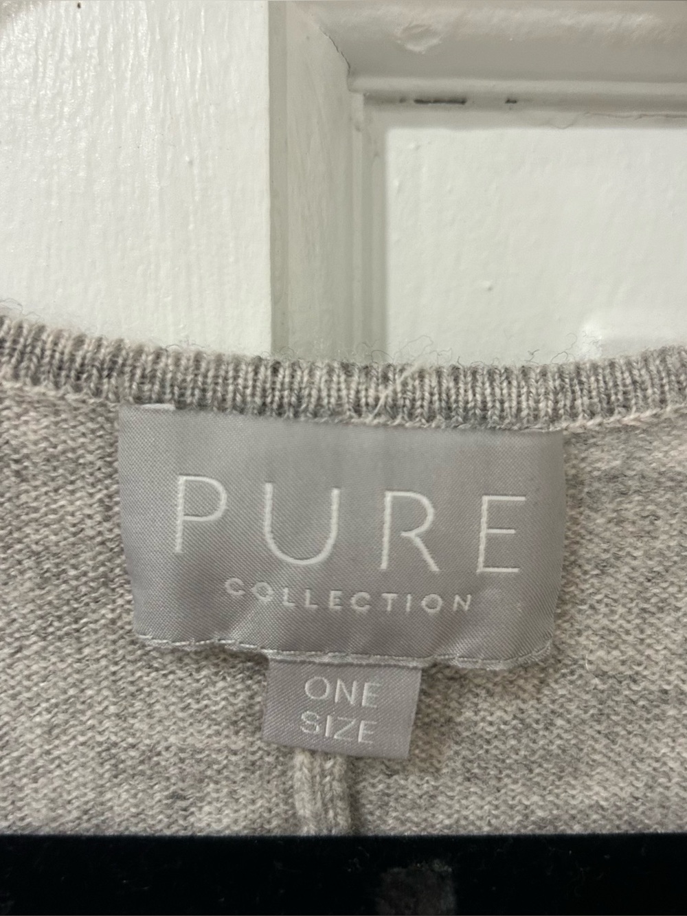 PURE Collection Wool Cashmere Ombré Open Cardigan Fringe Knit Topper One Size - Picture 5 of 8